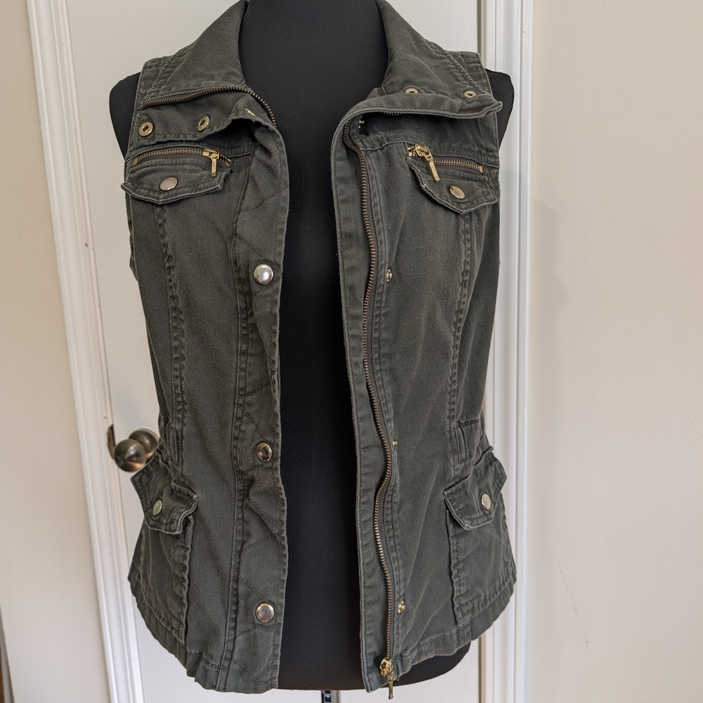 INC International Concepts Dark Green Utility Vest